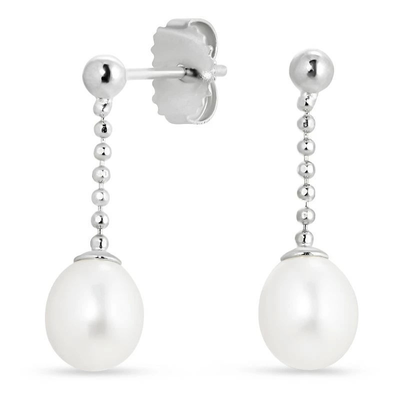 lange Perle Ohrringe in Silber - Formen Lange Ohrringe