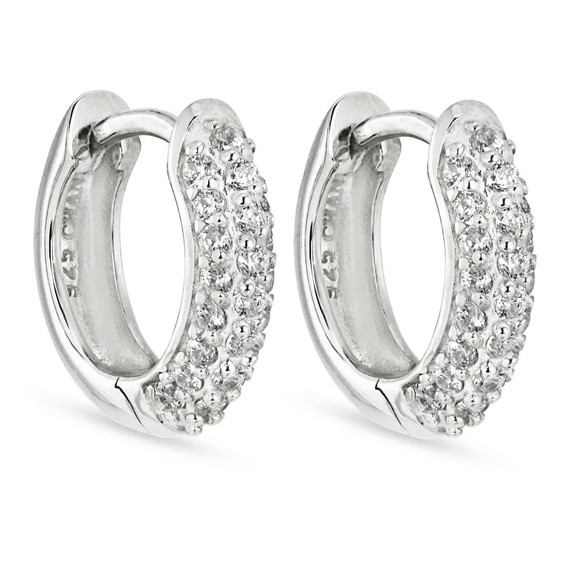 13,5 mm Zirkon Kreole in Silber - Lumé Illume - Ohrringe