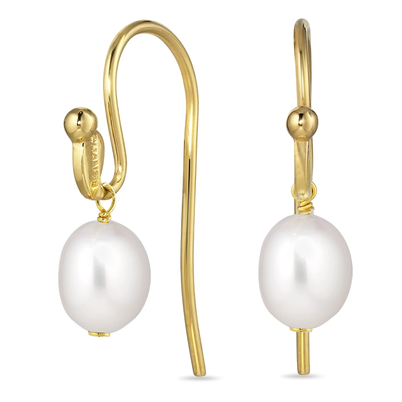 Perle Ohrringe in vergoldetem Silber - Kugeln Ohrringe