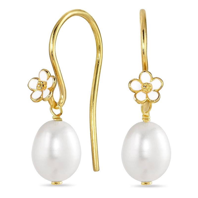 Marguerite Perle Ohrringe in vergoldetem Sterlingsilber - Marguerite Ohrringe