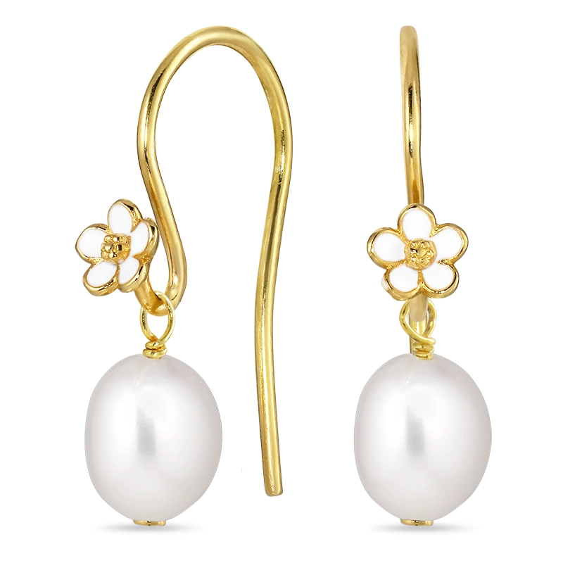 Marguerite Perle Ohrringe in vergoldetem Sterlingsilber - Marguerite Ohrringe