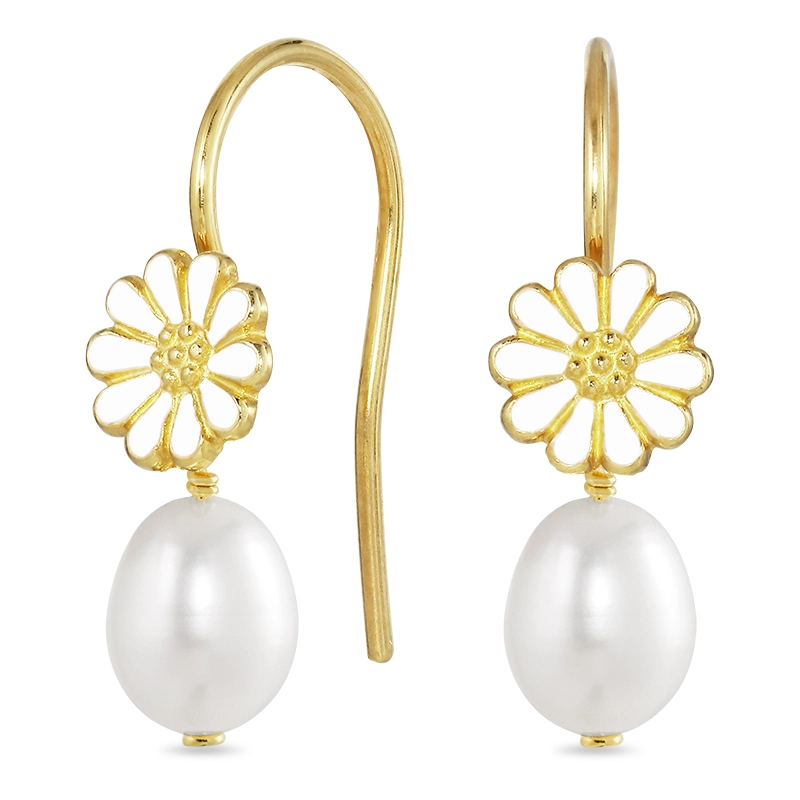 Marguerite Perle Ohrringe in vergoldetem Silber - Marguerite Ohrringe