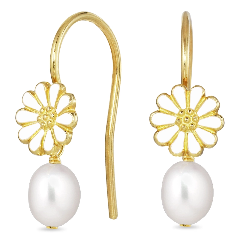 Marguerite Perle Ohrringe in vergoldetem Silber - Marguerite Ohrringe