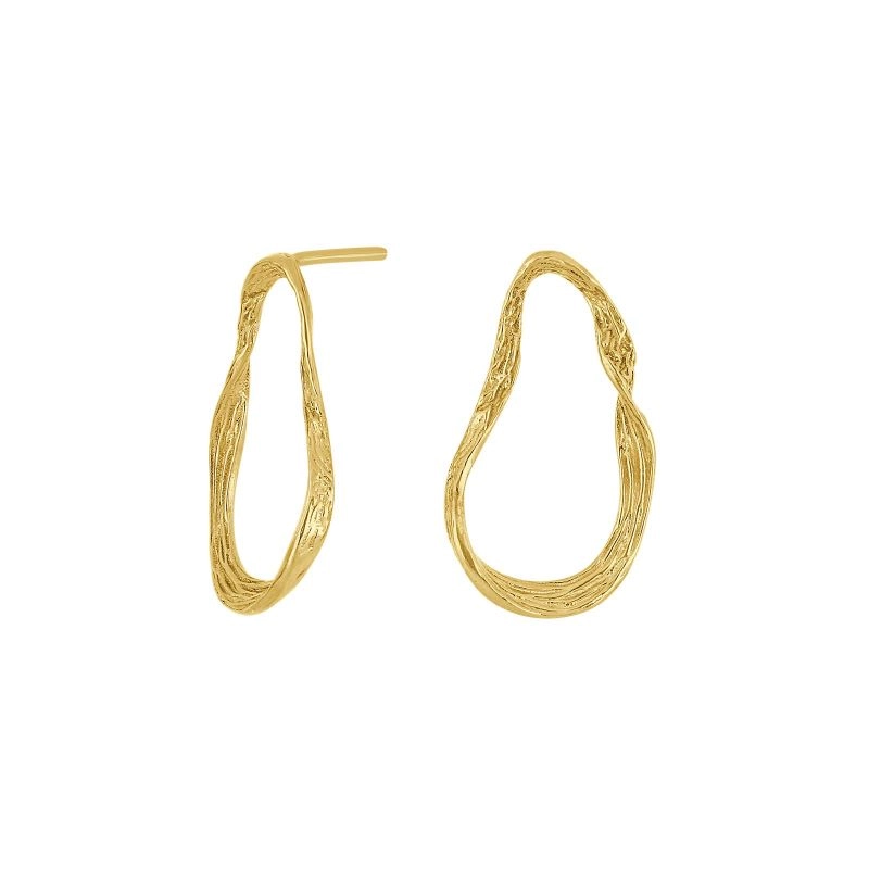 ovalen NORDAHL ANDERSEN Ohrstecker in vergoldetem Sterlingsilber - Ovale Ohrringe - Schöne Ohrringe für Frauen - Schnelle Lieferung