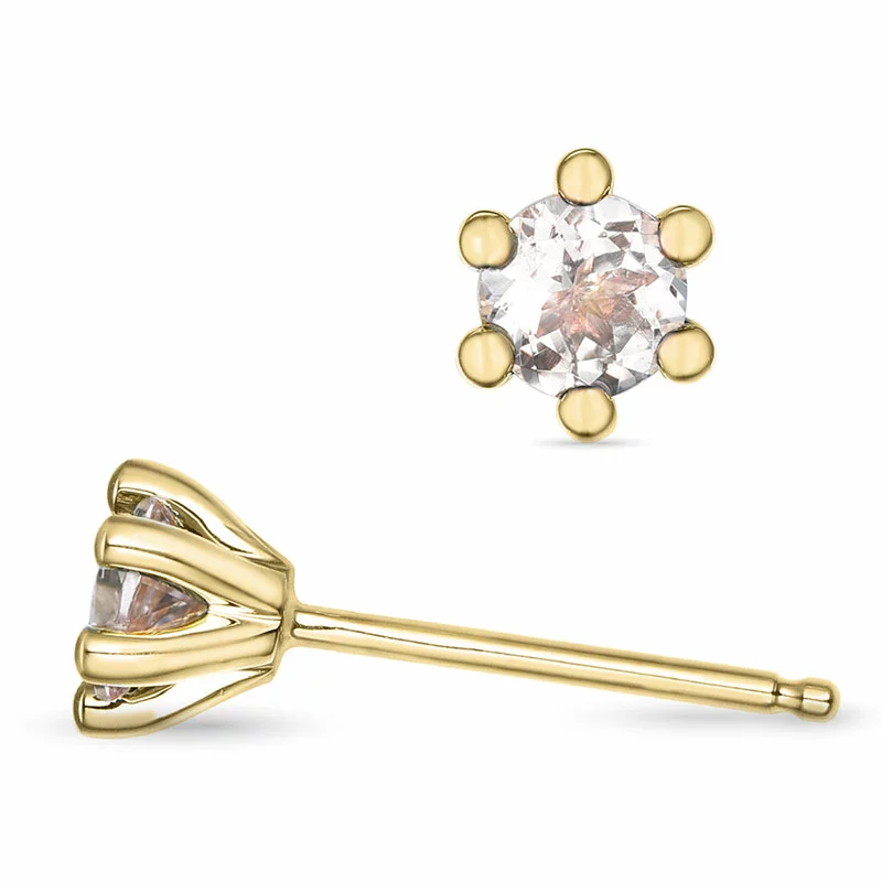 2 x 0,22 ct morganit Solitärohrstecker in 14 Karat Gold mit morganit - Ohrringe mit Solitär