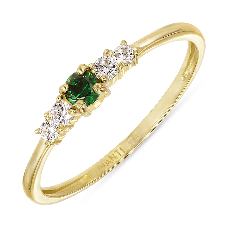 eng grünem Zirkon Ring aus 9 Karat Gold - Gold Collection - Zirkonia Ring - Finden Sie stilvollen Zirkon Ringe hier