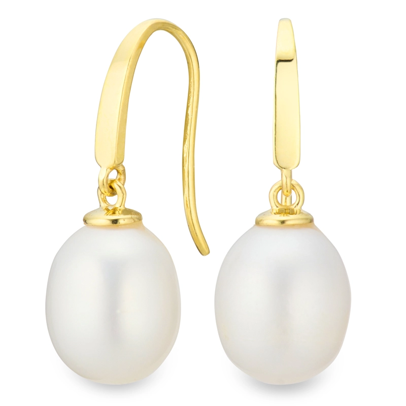 8-8,5 mm Perle Ohrringe in 9 Karat Gold - Gold Collection - Ohrringe