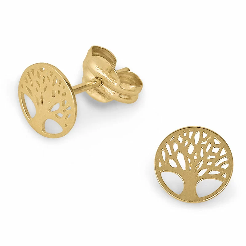 6,5 mm Lebensbaum Ohrstecker in 9 Karat Gold - Gold Collection - Lebensbaum Schmuck