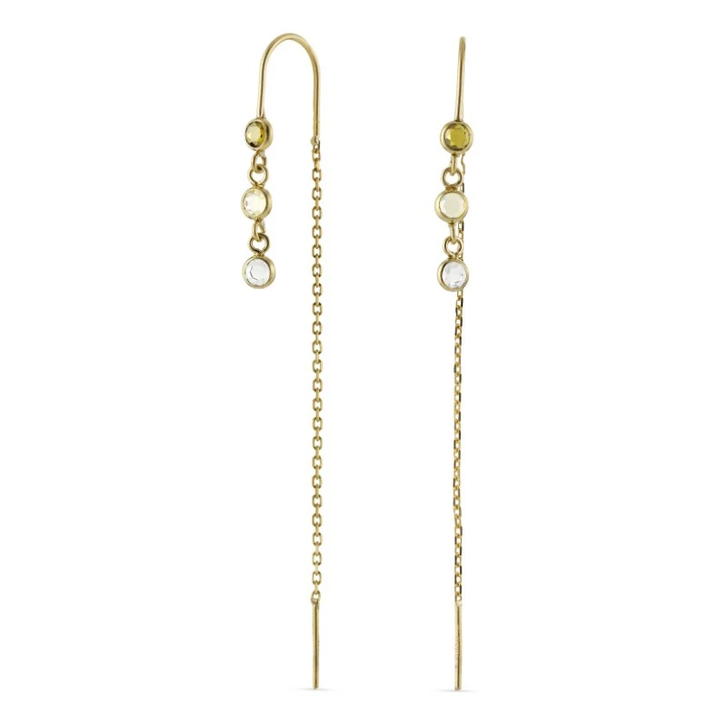 ketten ohrringe in 9 Karat Gold mit Zirkon - Gold Collection - Zirkonia Ohrringe für jeden Geschmack - Kaufen Zirkon Ohrringe