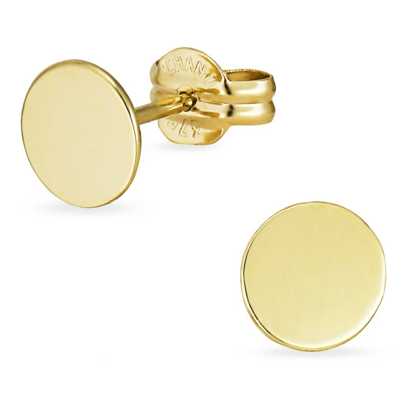 6 mm runden Ohrringe in 9 Karat Gold - Gold Collection - Gold Ohrringe