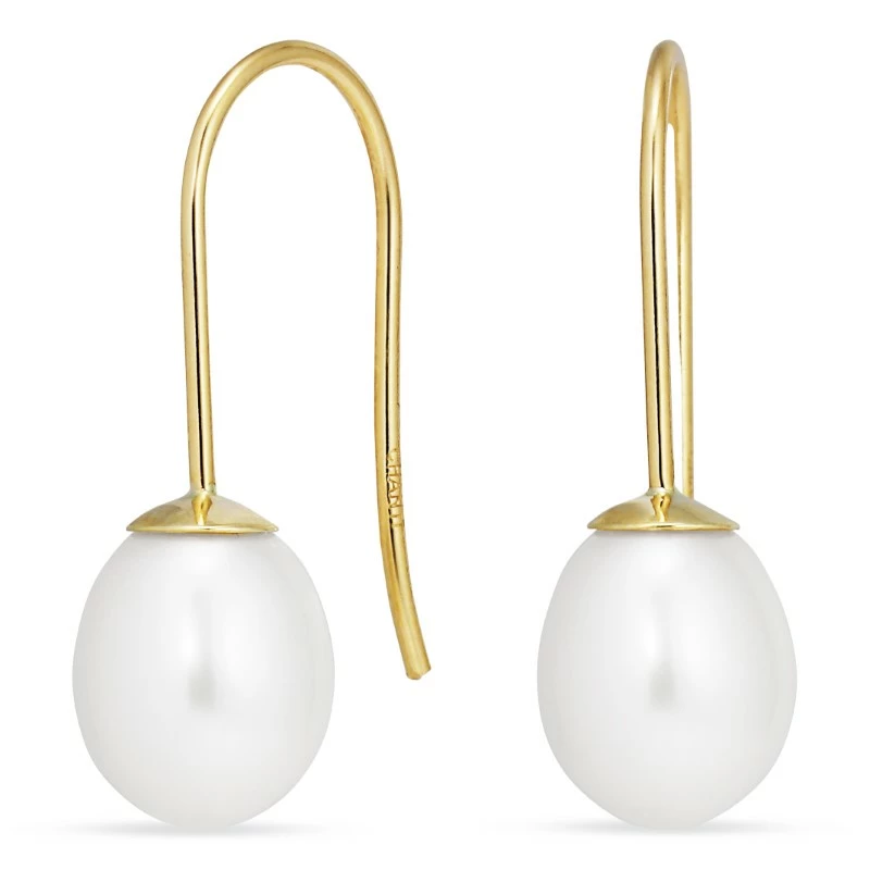 7 mm Ohrhaken in 9 Karat Gold - Gold Collection - Formen Lange Ohrringe