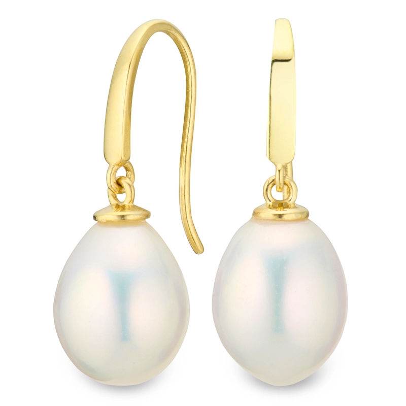 8-8,5 mm Perle Ohrringe in 14 Karat Gold - Gold Collection - Ohrringe
