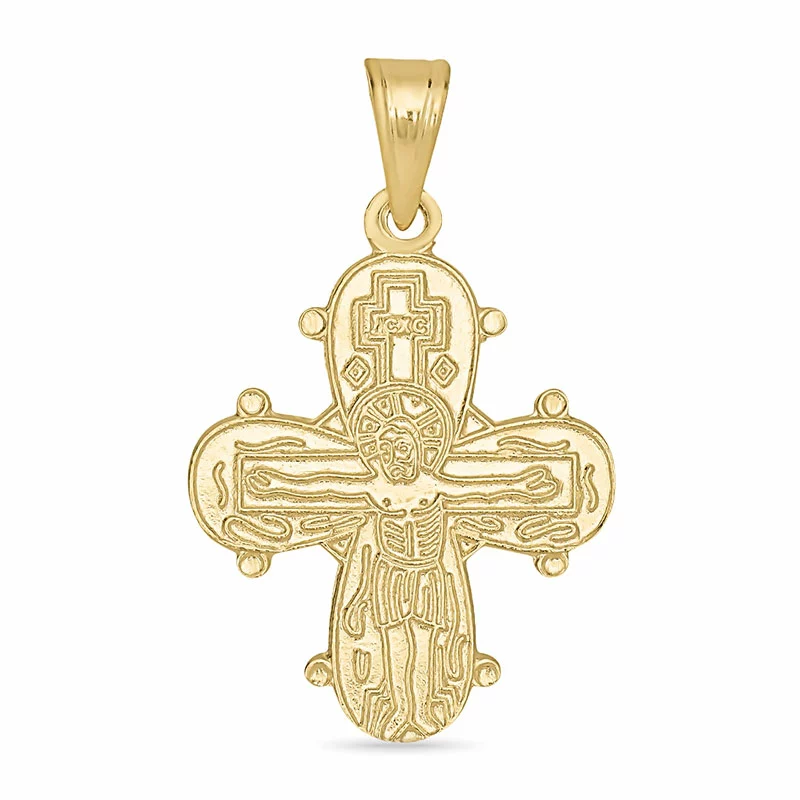 18 x 24 mm Dagmar-Kreuz mit Vater Unser aus 14 Karat Gold - Amoré - Anhänger
