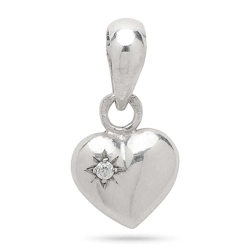 9 x 11 mm Herz Anhänger aus Silber - Amoré - Anhänger