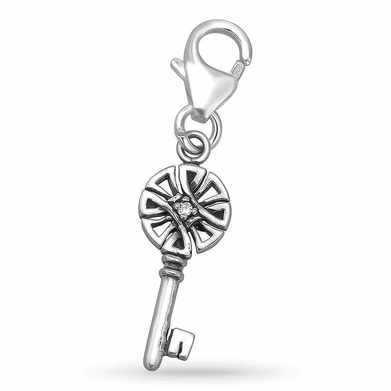 Schlüssel zirkon charms anhänger aus silber - Charms aus Silber - Viele schöne Charms aus Silber - Online