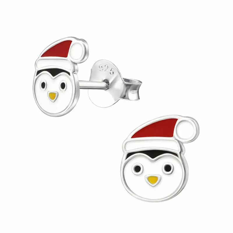 Pinguin Ohrstecker in Silber - Little Ones - Schmuck mit Steinen