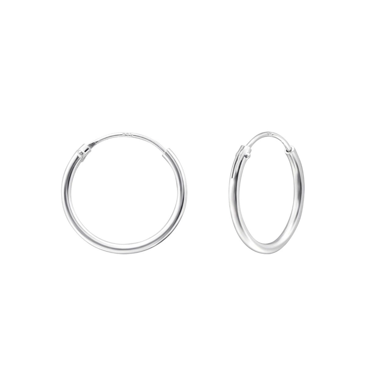 14 mm Kreole in Silber - Creolen aus Silber - Finden Sie hier moderne Silber Creolen