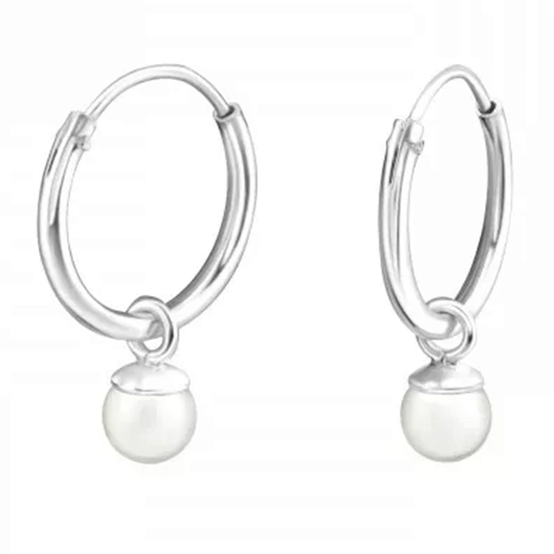 12 mm Perle Kreole in Silber - Little Ones - Ohrringe