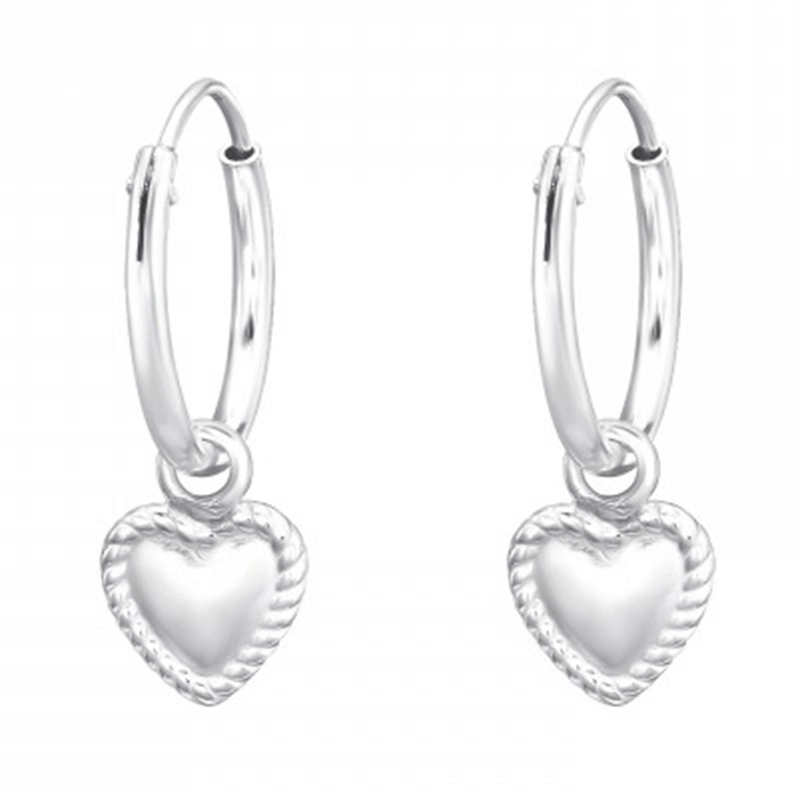 12 mm Herz Kreole in Silber - Little Ones - Ohrringe