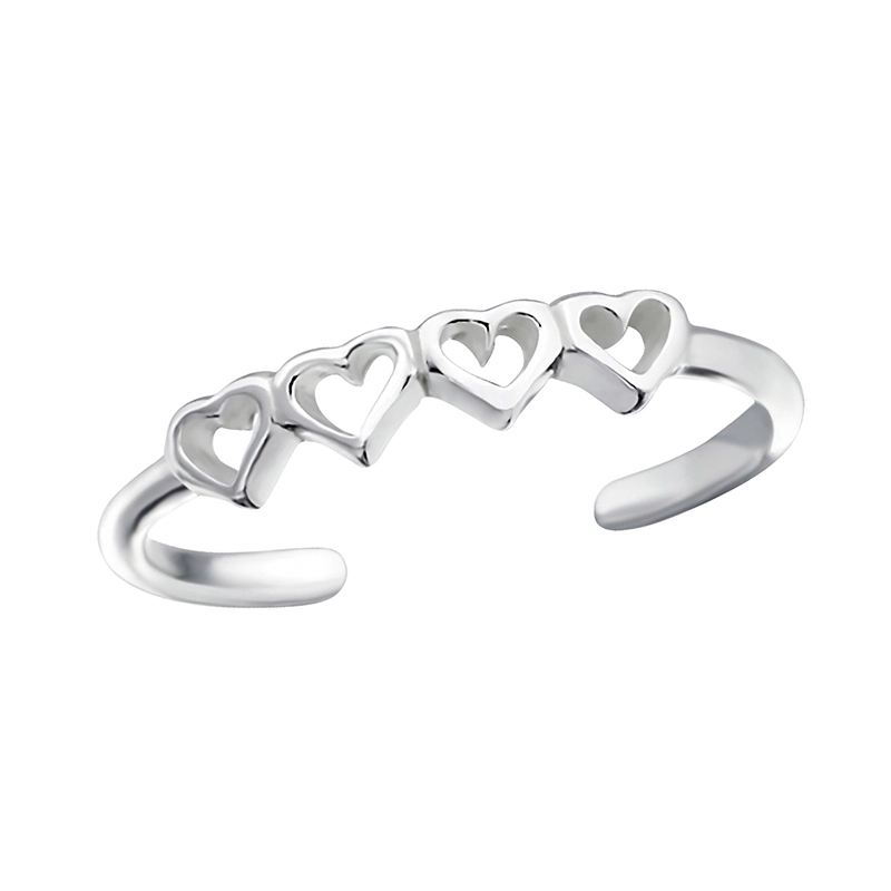 Herz Zehenring aus Silber - Ringe aus Silber