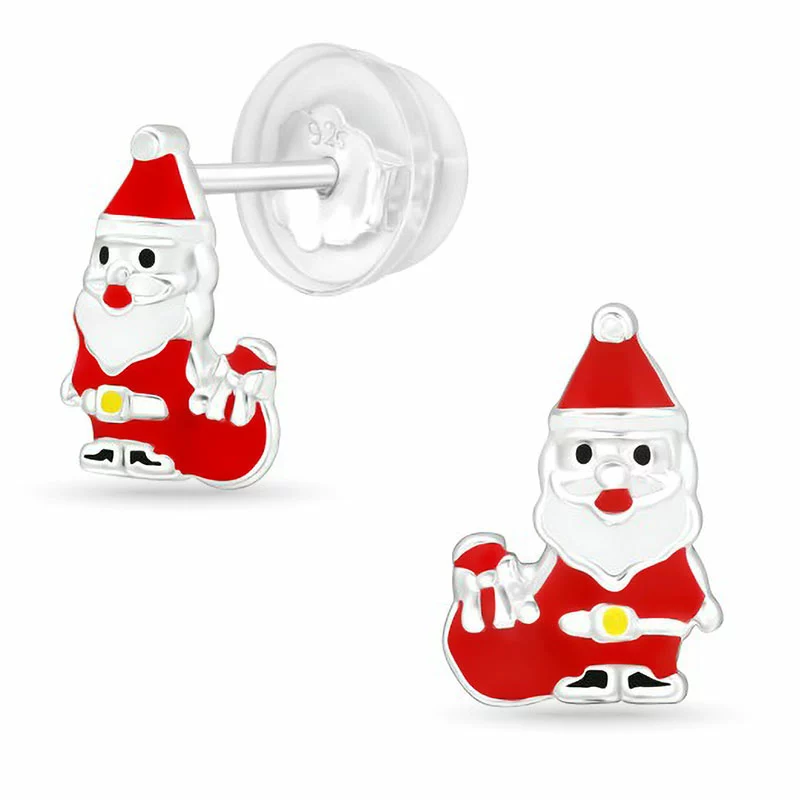 Weihnachtsmann Ohrstecker in Silber - Little Ones - Formen Feiertage Weihnachten