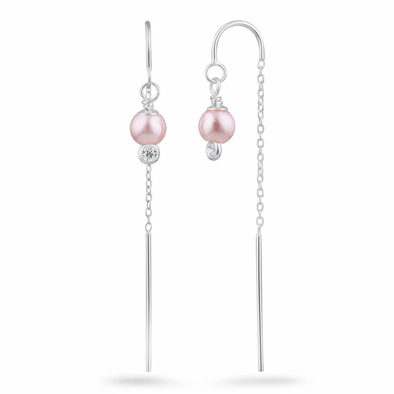 Zirkon ketten ohrringe in Silber - Perlenschmuck - Schmuckstücke mit Perlen - Schnelle Lieferung