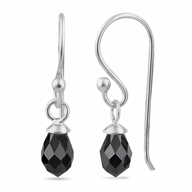 schwarzem Zirkon Ohrhänger in Silber - Formen Lange Ohrringe