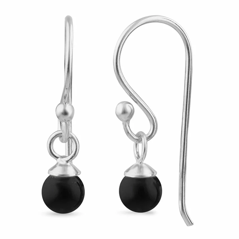 schwarzem Onyxe Ohrhänger in Silber - Loom Stones - Formen Lange Ohrringe