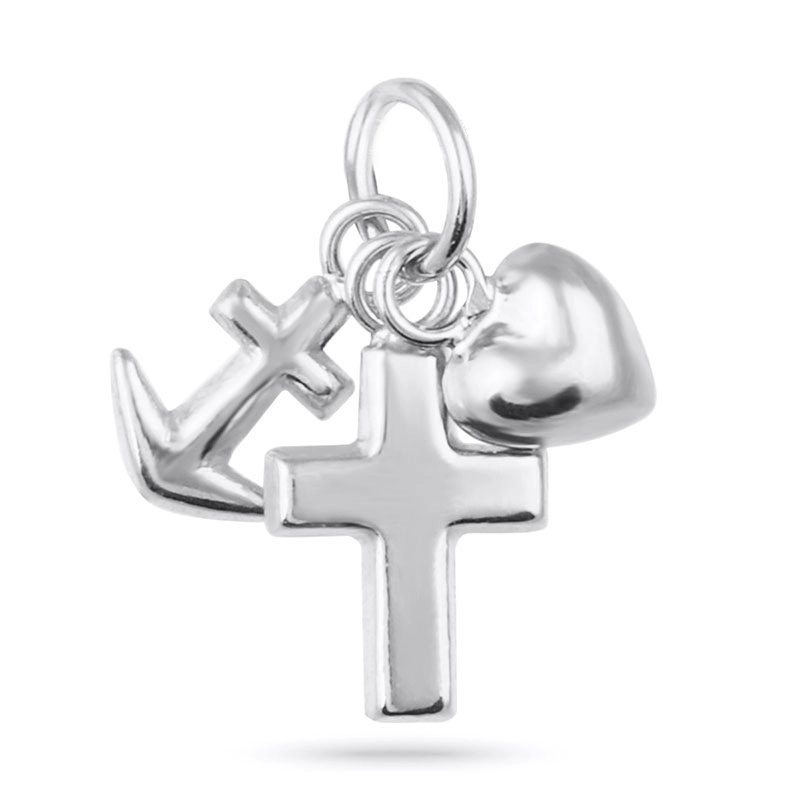8 x 15 mm Glaube-Hoffnung-Liebe Anhänger aus Silber - Glaube, Liebe, Hoffnung Anhänger in guter Qualität
