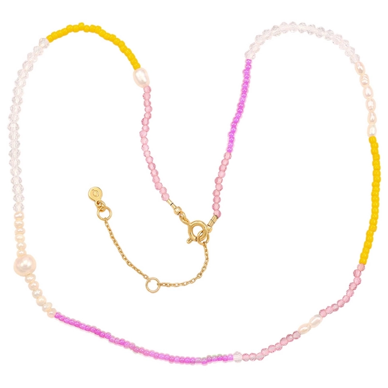 Hultquist Pink Rainbow Halskette in vergoldetem Sterlingsilber - Halsketten aus vergoldetem Silber - Kaufen Vergoldete Halskette