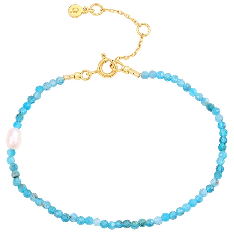 Hultquist Wren blauem Armband in vergoldetem Sterlingsilber - Blaue Armbänder - Blaue Armbänder für Männer und Frauen