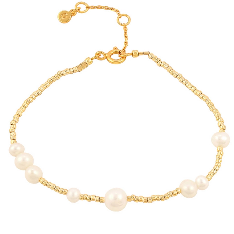 Hultquist Aria Perle Armband in vergoldetem Sterlingsilber - Weiße Armbänder - Schöne Armbänder in Weiß online kaufen