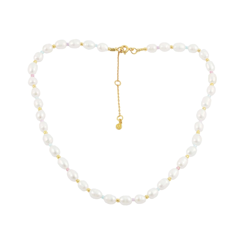 Hultquist Pastel Perle Halskette in vergoldetem Sterlingsilber - Perlenschmuck - Schmuckstücke mit Perlen - Schnelle Lieferung
