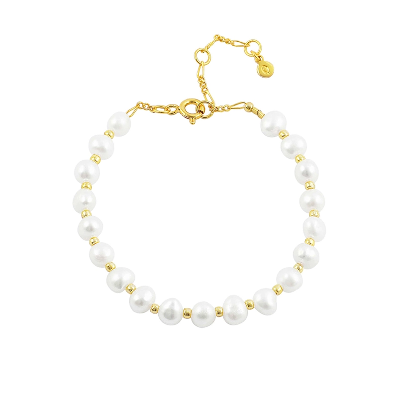 Hultquist Arabella Perle Armband in vergoldetem Sterlingsilber - Weiße Armbänder - Schöne Armbänder in Weiß online kaufen