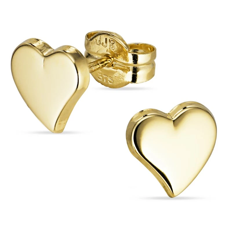 Herz Ohrstecker in 9 Karat Gold - Gold Collection - Ohrringe