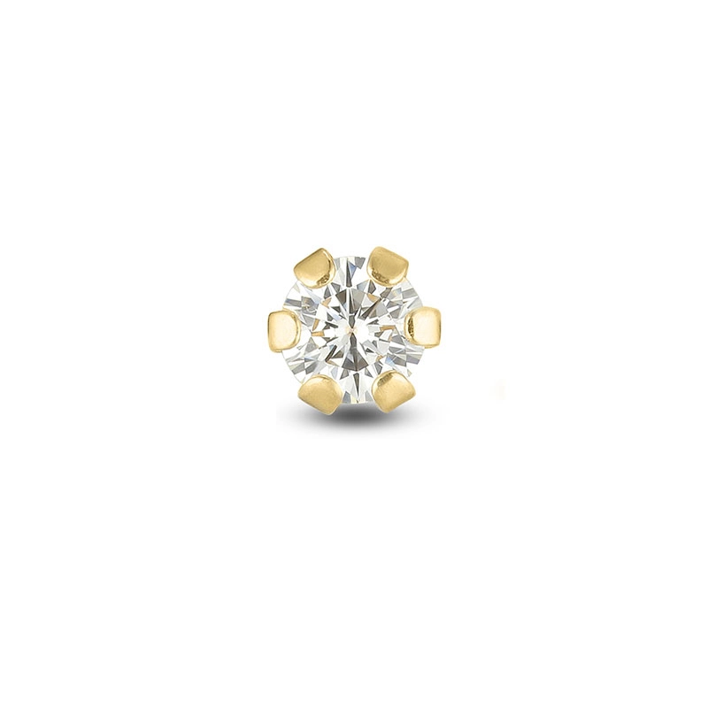 1/2 Paar 3 mm Ohrringe in 9 Karat Gold mit Zirkon - Gold Collection - Ohrringe