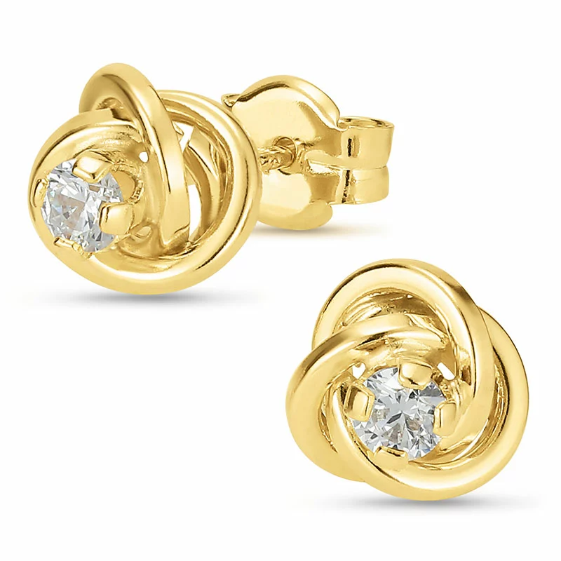 7 mm Ohrringe in 9 Karat Gold mit Zirkon - Gold Collection - Ohrringe