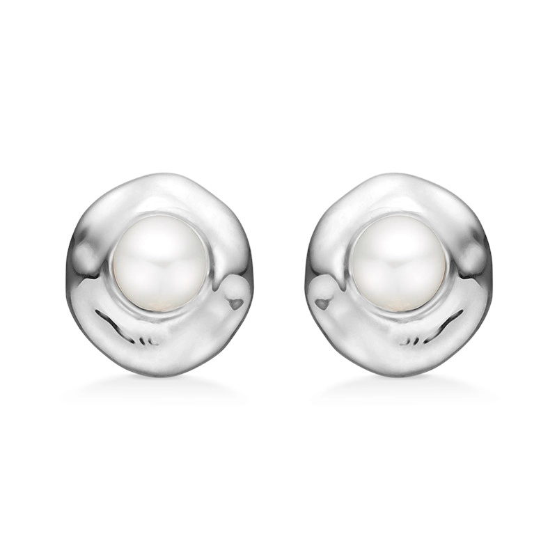 Studio Z Essence Perle Ohrstecker in Silber - Weiße Ohrringe - Bestellen Sie online Ohrringe in Weiß