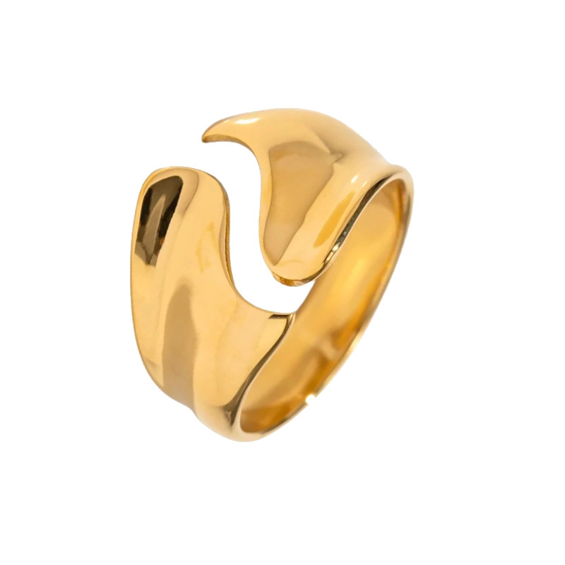 Khaai Studio Horizon justierbar Ring in vergoldetem Edelstahl - Ringe aus vergoldetem Silber