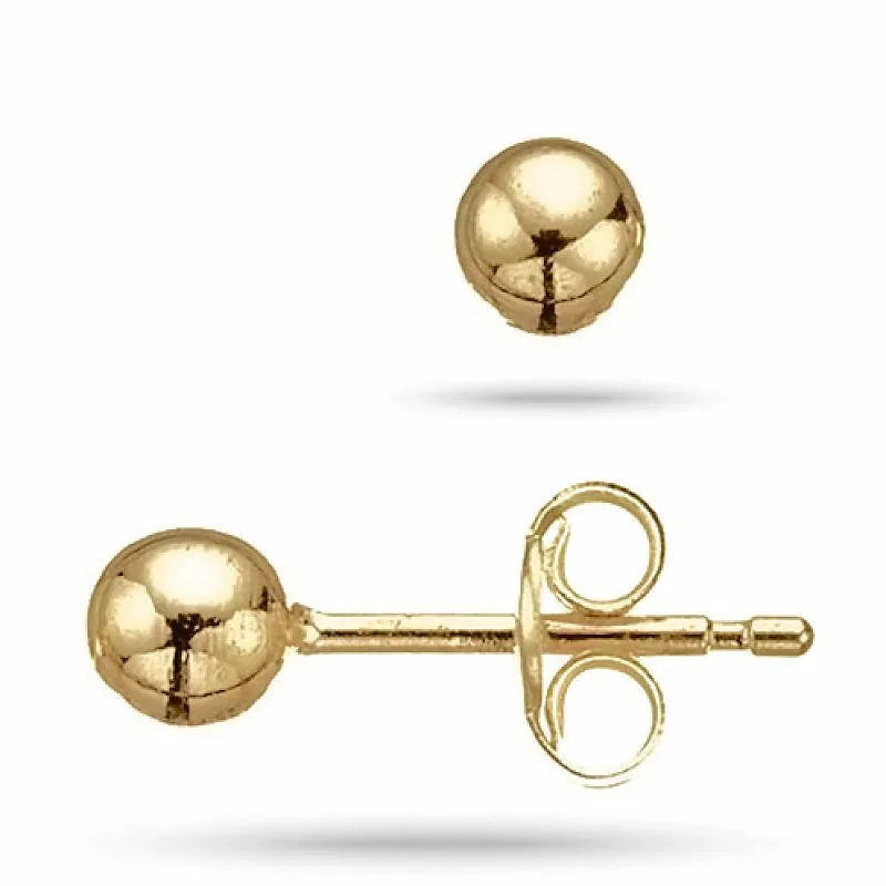 4 mm Scrouples Kugel Ohrringe in 8 Karat Gold - Kugeln Ohrringe