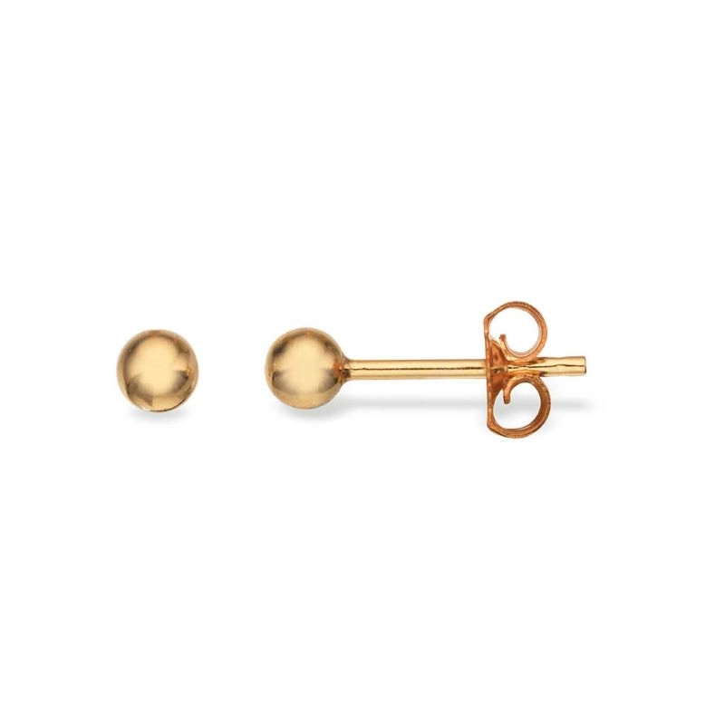3 mm Scrouples Ohrringe in 8 Karat Gold - Gold Ohrringe