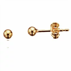 3 mm Scrouples Kugel Ohrringe in vergoldetem Sterlingsilber - Kugeln Ohrringe