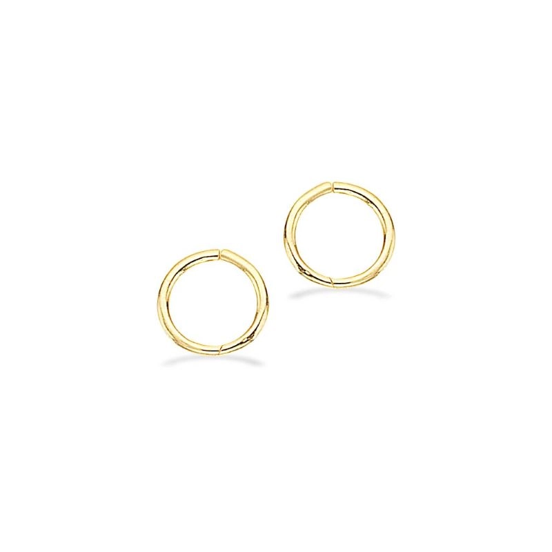 10 mm Scrouples Kreole in vergoldetem Sterlingsilber - Rund Ohrringe - Schöne Runder Ohrringe in modernen Designs