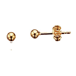 2 mm Scrouples Kugel Ohrringe in vergoldetem Sterlingsilber - Kugeln Ohrringe
