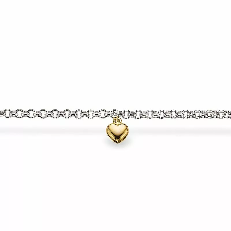 Kinder Scrouples Herz Armband in Silber mit 14 Karat Gold - Herz Armband - Finden Sie ein schönes Herzarmband