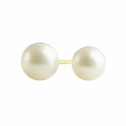 6 mm NORDAHL ANDERSEN runden weißen Perle Ohrringe in 8 Karat Gold - Rund Ohrringe - Schöne Runder Ohrringe in modernen Designs