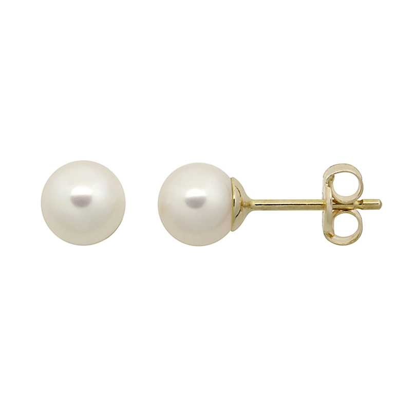 5 mm Støvring Design weißen Perle Ohrringe in 8 Karat Gold - Weiße Ohrringe - Bestellen Sie online Ohrringe in Weiß