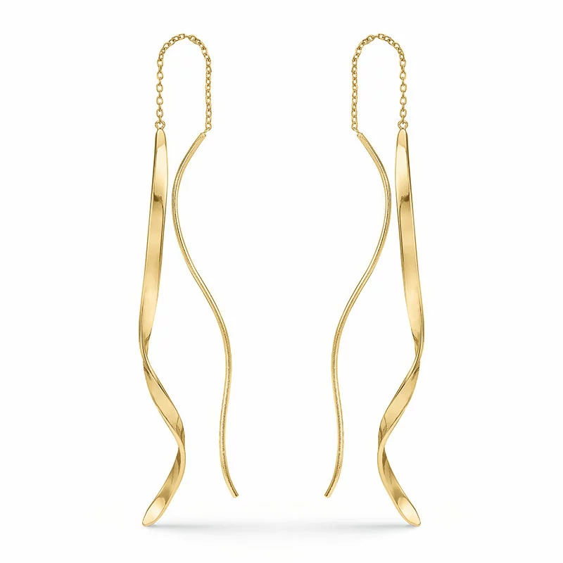 lange Støvring Design Ohrringe in vergoldetem Sterlingsilber - Formen Lange Ohrringe