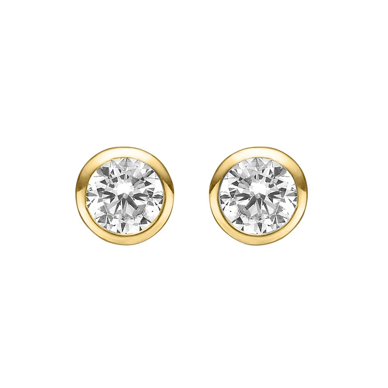 2 mm Støvring Design Ohrstecker in vergoldetem Sterlingsilber weißem Zirkon - Rund Ohrringe - Schöne Runder Ohrringe in modernen Designs