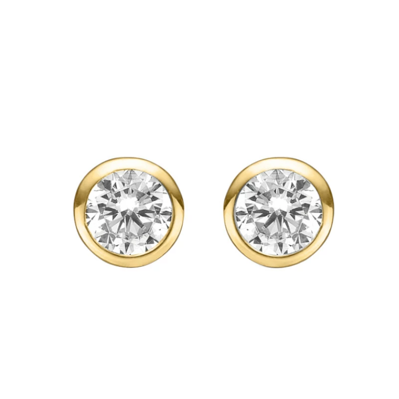 5 mm Støvring Design Ohrstecker in vergoldetem Sterlingsilber weißem Zirkon - Rund Ohrringe - Schöne Runder Ohrringe in modernen Designs